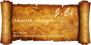 Jánosik Csongor névjegykártya