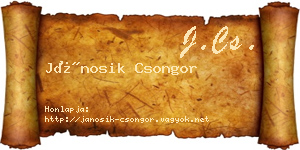 Jánosik Csongor névjegykártya